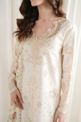 ZAIB - 3PC LAWN EMBROIDERED SHIRT WITH SILK PRINTED DUPATTA AND TROUSER - HZG3024