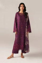 IZNIK - 3PC LAWN PRINTED SHIRT WITH SILK PRINTED DUPATTA AND TROUSER - HZG2924