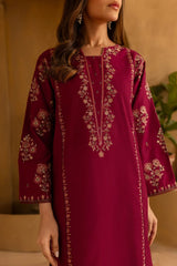 BATIK - 2PC DHANAK EMBROIDERED SHIRT AND EMBROIDERED TROUSER - HZG2111