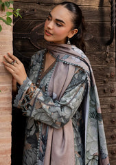 BAROQUE - 3PC KHADDAR PRINTED SHIRT WITH KHADDAR PRINTED DUPATTA AND TROUSER - HZU2555