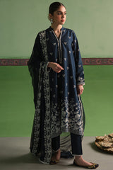 CROSS STITCH - 3PC DHANAK EMBROIDERED SHIRT WITH DHANAK EMBROIDERED SHAWL AND TROUSER - HZG2456