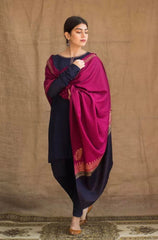 AISLING - 3PC DHANAK EMBROIDERED SHIRT WITH PRINTED TWIL SHAWL - HZG1331