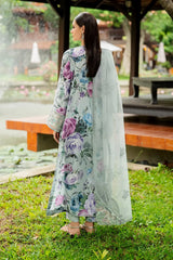 BAROQUE - 3PC LAWN PRINTED SHIRT WITH ORGANZA EMBROIDERED DUPATTA AND TROUSER - HZG2926