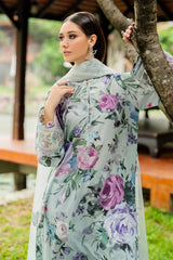 BAROQUE - 3PC LAWN PRINTED SHIRT WITH ORGANZA EMBROIDERED DUPATTA AND TROUSER - HZG2926