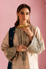 BATIK - 3PC DHANAK EMBROIDERED SHIRT WITH DHANAK EMBROIDERED SHAWL AND TROUSER - HZG2420