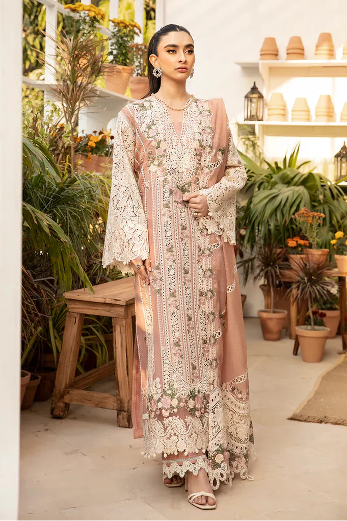 ELAF - 3PC LAWN EMBROIDERED SHIRT WITH KHADDI NET EMBROIDERED DUPATTA AND TROUSER - HZG2890