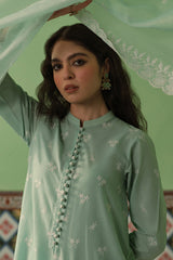 CROSS STITCH - 3PC LAWN EMBROIDERED SHIRT WITH ORGANZA EMBROIDERED DUPATTA AND TROUSER - HZG2095