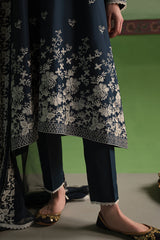 CROSS STITCH - 3PC DHANAK EMBROIDERED SHIRT WITH DHANAK EMBROIDERED SHAWL AND TROUSER - HZG2456