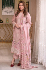 ANEELAS - 3PC LAWN CHIKANKAARI EMBROIDERED SHIRT WITH LAWN EMBROIDERED DUPATTA AND TROUSER - HZG2775