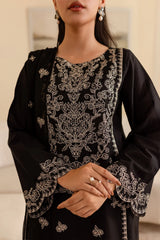 BATIK - 3PC DHANAK EMBROIDERED SHIRT WITH CHIFFON EMBROIDERED DUPATTA AND TROUSER - HZU2495