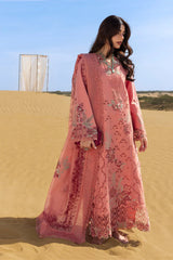 RANG RASIYA - 3PC LAWN CHIKANKAARI EMBROIDERED SHIRT WITH KHADDI NET EMBROIDERED DUPATTA AND TROUSER - HZG2811