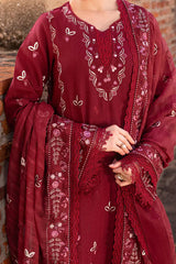 MARIA B - 3PC LAWN EMBROIDERED SHIRT WITH COTTON NET EMBROIDERED DUPATTA AND TROUSER - HZG2821