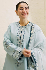 ZARA SHAHJAHAN - 3PC LAWN EMBROIDERED SHIRT WITH ORGANZA EMBROIDERED DUPATTA AND TROUSER - HZG2072