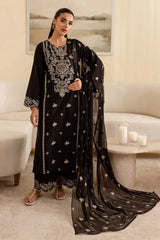 BATIK - 3PC DHANAK EMBROIDERED SHIRT WITH CHIFFON EMBROIDERED DUPATTA AND TROUSER - HZU2495