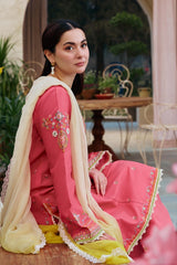 ZARA SHAH JAHAN - 3PC LAWN EMBROIDERED SHIRT WITH CHIFFON PRINTED DUPATTA AND TROUSER - HZG1570