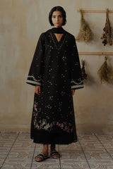 ZIVA - 3PC DHANAK EMBROIDERED SHIRT WITH CHIFFON DUPATTA AND TROUSER - HZG2610
