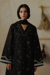 ZIVA - 3PC DHANAK EMBROIDERED SHIRT WITH CHIFFON DUPATTA AND TROUSER - HZG2610