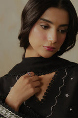 ZIVA - 3PC DHANAK EMBROIDERED SHIRT WITH CHIFFON DUPATTA AND TROUSER - HZG2610