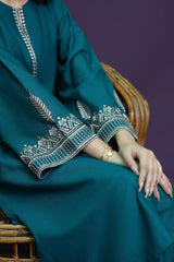 URGE - 2PC DHANAK EMBROIDERED SHIRT WITH DHANAK EMBROIDERED TROUSER - HZG1851