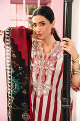 MARIA B - 3PC LAWN EMBROIDERED PRINTED SHIRT WITH CHIFFON PRINTED DUPATTA AND TROUSER - HZG2675