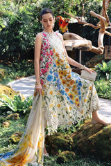 MARIA.B - 3PC LAWN PRINTED SHIRT WITH SILK PRINTED DUPATTA AND TROUSER - HZG2925