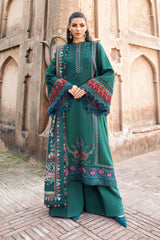 MARIA B - 3PC DHANAK EMBROIDERED SHIRT WITH TWILL PRINTED SHAWL AND TROUSER - HZG2062