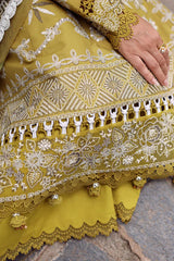 REPUBLIC WOMENS WEAR - 3PC DHANAK EMBROIDERED SHIRT WITH TWILL PRINTED SHAWL AND TROUSER - HZG2328