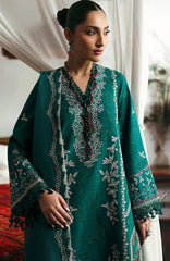REPUBLIC WOMENSWEAR - 3PC DHANAK EMBROIDERED SHIRT WITH DHANAK EMBROIDERED SHAWL AND TROUSER - HZU2430