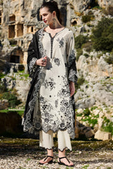 IMAGE - 3PC LAWN EMBROIDERED SHIRT WITH CHIFFON EMBROIDERED DUPATTA AND TROUSER - HZG2167