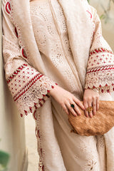 QALAMKAR - 3PC LAWN EMBROIDERED SHIRT WITH MANAAR EMBROIDERED DUPATTA AND TROUSER - HZG2124