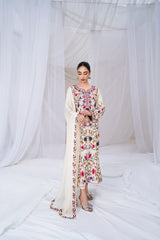 BATIK - 3PC DHANAK EMBROIDERED SHIRT WITH CHIFFON EMBROIDERED DUPATTA AND TROUSER - HZG3116