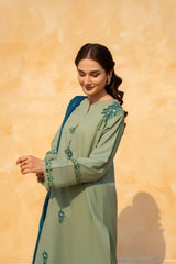 LAZULI - 3PC LAWN EMBROIDERED SHIRT WITH CHIFFON EMBROIDERED DUPATTA AND TROUSER - HZG2181