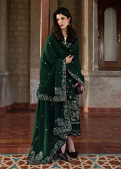 KANWAL MALIK - 3PC LAWN EMBROIDERED SHIRT WITH KHADI NET EMBROIDERED DUPATTA AND TROUSER - HZG2666