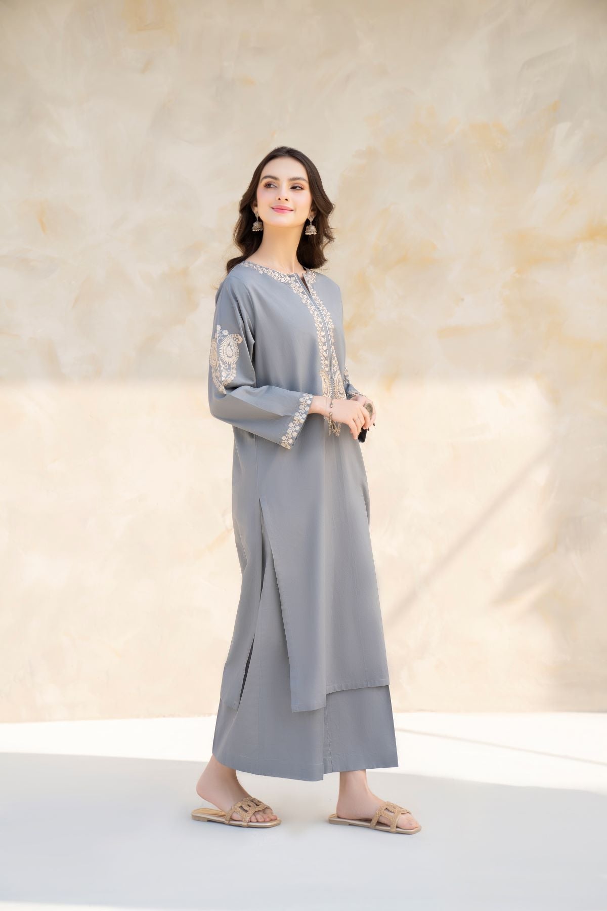 JAZMIN - 2PC LAWN EMBROIDERED SHIRT WITH TROUSER - HZG1777