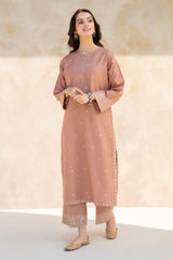 JAZMIN - 2PC DHANAK EMBROIDERED SHIRT WITH LAWN DHANAK TROUSER - HZG1849