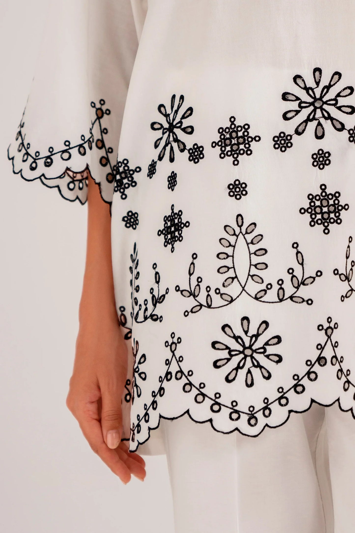 ETHNIC - 2PC DHANAK EMBROIDERED SHIRT WITH DHANAK TROUSER - HZG1839