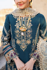 NUREH - 3PC LAWN SEQUIN EMBROIDERED SHIRT WITH KHADI NET EMBROIDERED DUPATTA AND TROUSER - HZG2640
