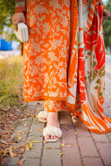 ANEELAS - 3PC LAWN PRINTED SHIRT WITH SILK PRINTED DUPATTA AND TROUSER - HZG2958