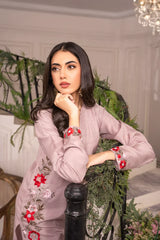 BATIK - 3PC LAWN EMBROIDERED SHIRT WITH CHIFFON TYE AND DYE DUPATTA AND TROUSER - HZG2160