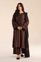 BATIK - 3PC DHANAK EMBROIDERED SHIRT DHANAK EMBROIDERED SHAWL AND TROUSER - HZG3117