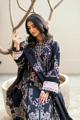 FLORENT - 3PC DHANAK EMBROIDERED SHIRT WITH DHANAK EMBROIDERED SHAWL AND TROUSER - HZG2351