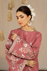 URGE - 2PC DHANAK EMBROIDERED SHIRT WITH DHANAK EMBROIDERED TROUSER - HZG2451