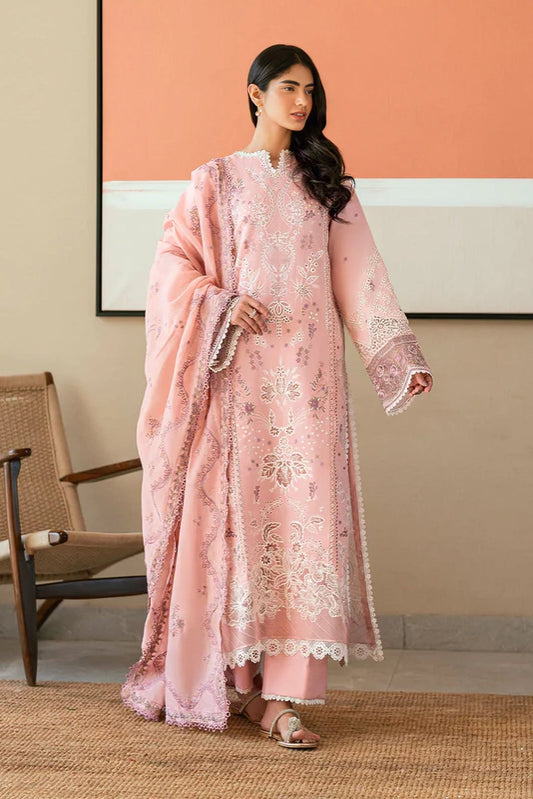 FLORENT - 3PC LAWN EMBROIDERED SHIRT WITH COTTON NET EMBROIDERED DUPATTA AND TROUSER - HZG2295