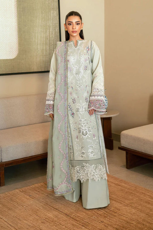 FLORENT - 3PC LAWN EMBROIDERED SHIRT WITH COTTON NET EMBROIDERED DUPATTA AND TROUSER - HZG2296