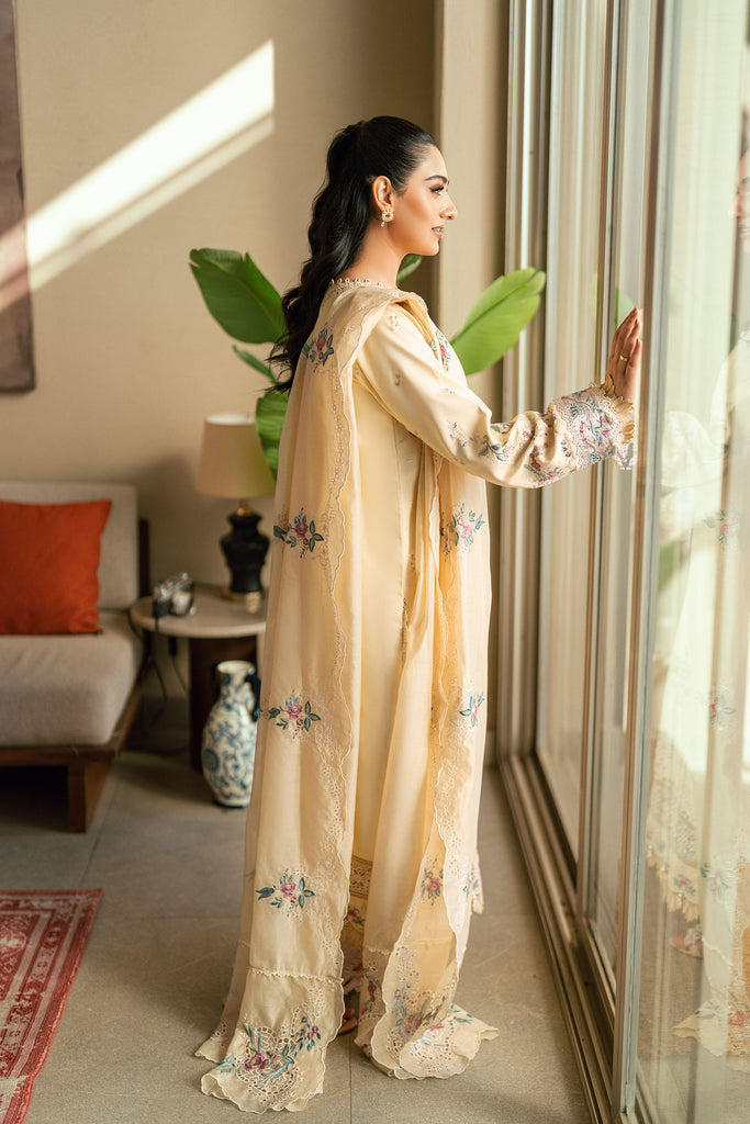 FLORENT - 3PC LAWN EMBROIDERED SHIRT WITH COTTON NET EMBROIDERED DUPATTA AND TROUSER - HZG2199