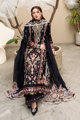 QALAMKAR - 3PC LAWN EMBROIDERED SHIRT WITH COTTON NET EMBROIDERED DUPATTA AND TROUSER - HZG2621