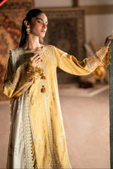 FLORENT - 3PC DHANAK EMBROIDERED SHIRT WITH DHANAK EMBROIDERED SHAWL AND TROUSER - HZG2604