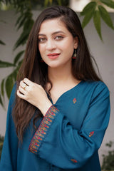 AISLING - 2PC DHANAK EMBROIDERED SHIRT AND TROUSER - HZG2394