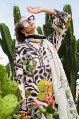 MARIA.B - 3PC LAWN PRINTED SHIRT WITH SILK PRINTED DUPATTA AND TROUSER - HZG2973