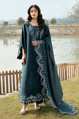 IZEL - 3PC LAWN EMBROIDERED SHIRT WITH KHADDI NET EMBROIDERED DUPATTA AND TROUSER - HZG2798